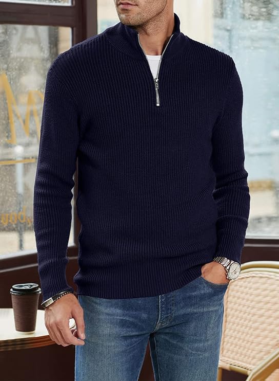 Drune | Stylischer Zipper Pullover für Herren (italienisches Design)
