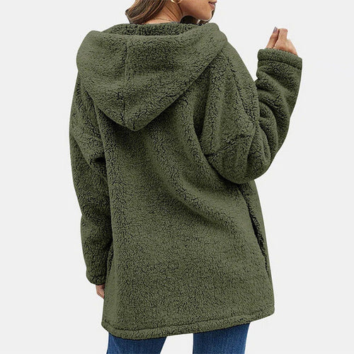 Drune | Geschnittene Warme Kapuzenjacke für Damen