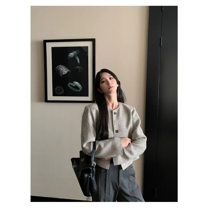Drune | cropped Blazerjacke mit Knöpfen vorne für Damen - Silvia