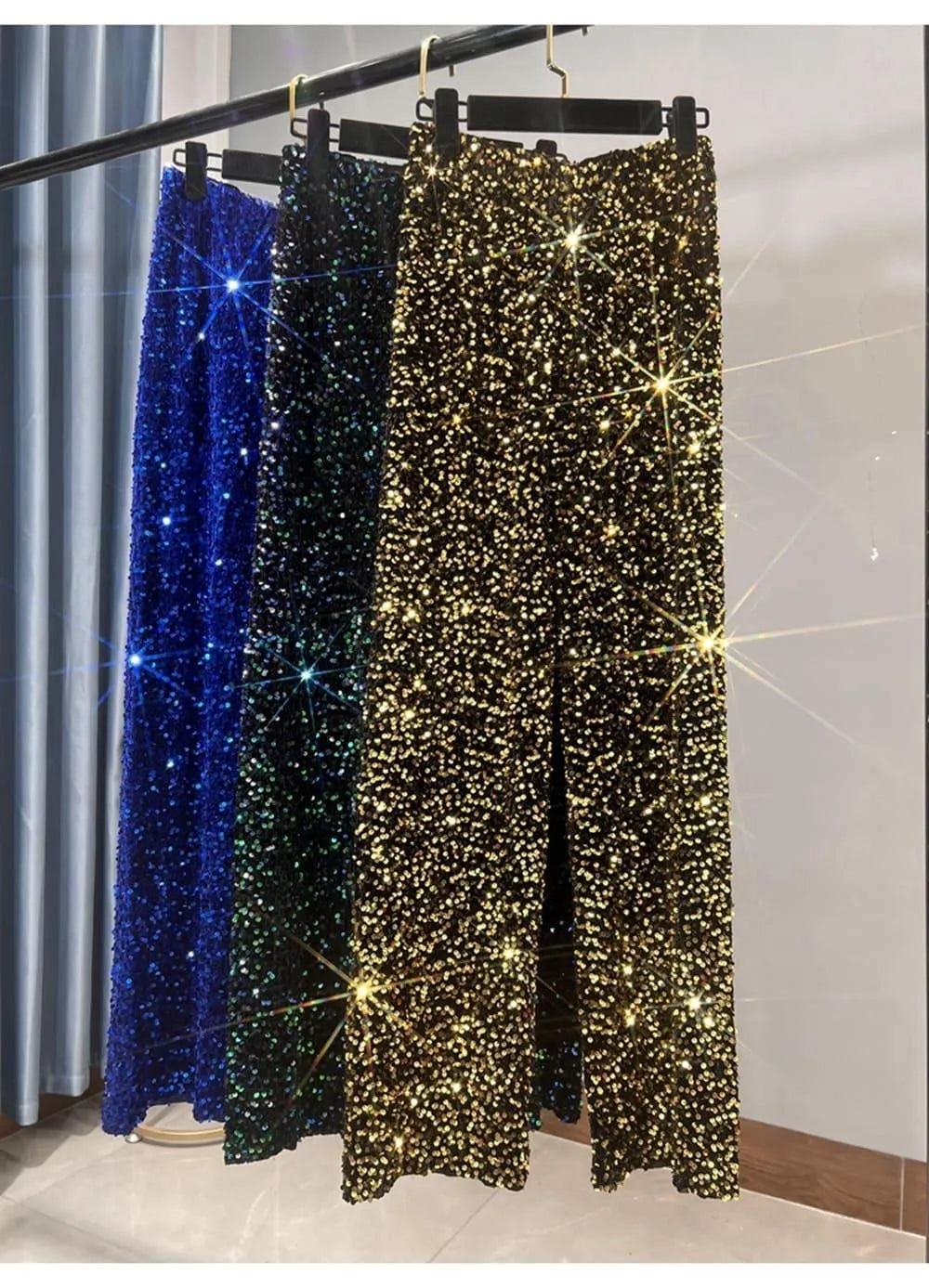 Drune | Weite Sonnenhose mit Pailletten