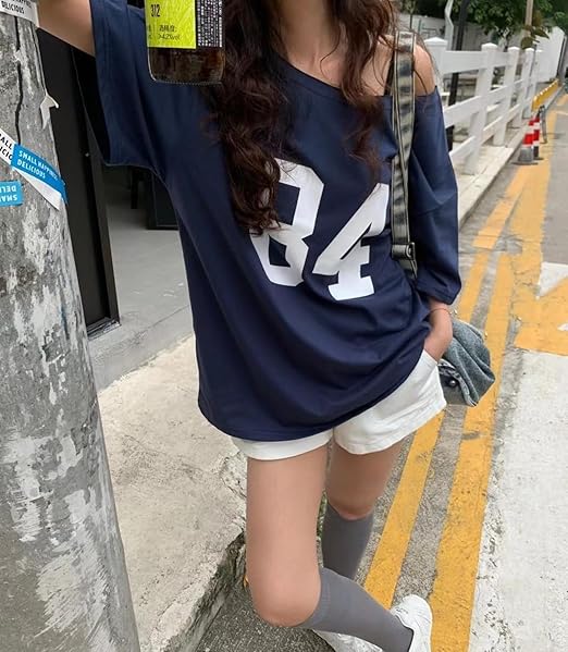 Damen Off-Shoulder Sport T-Shirt Drune