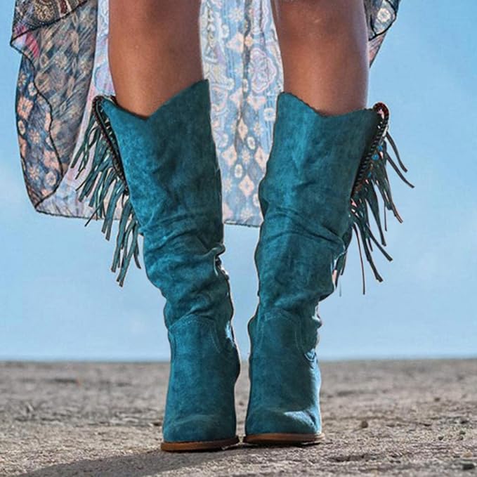 Drune | Western Cowboy Stiefel mit Fransen