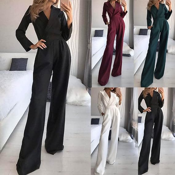 Drune Langärmeliger Jumpsuit mit schmaler Passform für Frauen