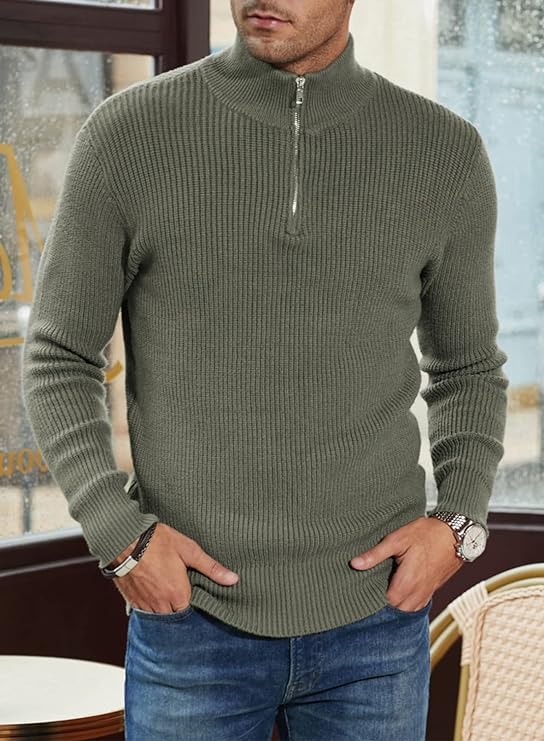 Drune | Stylischer Zipper Pullover für Herren (italienisches Design)