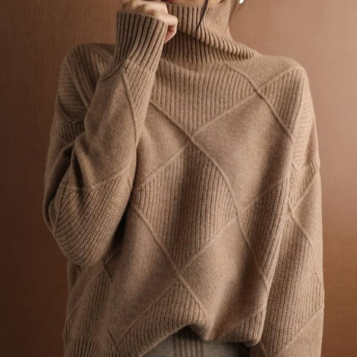 Drune | Rollkragenpullover - Mit Diamantmuster gestrickt -weich und bequem