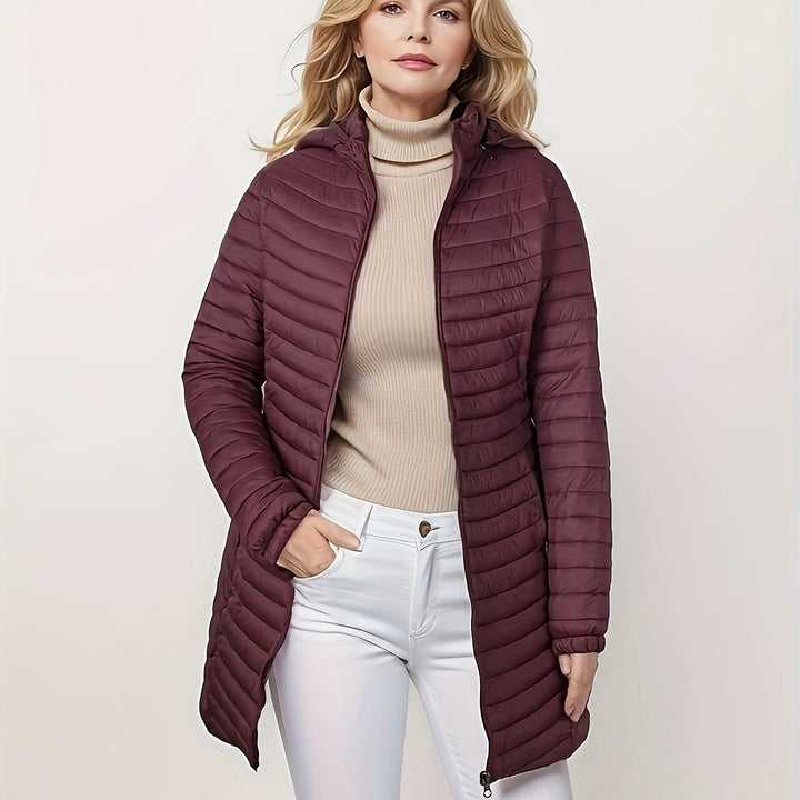 Drune | Lässige gepolsterte Jacke mit Kapuze und Frontreißverschluss