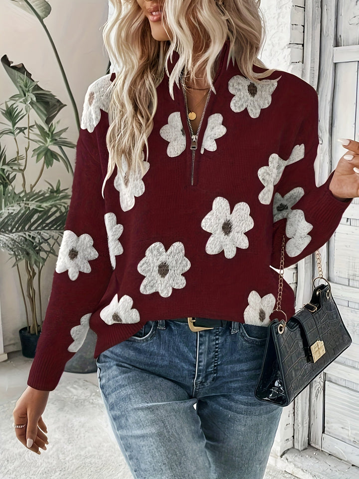 Drune | Lässiger Pullover mit Reißverschluss Damen