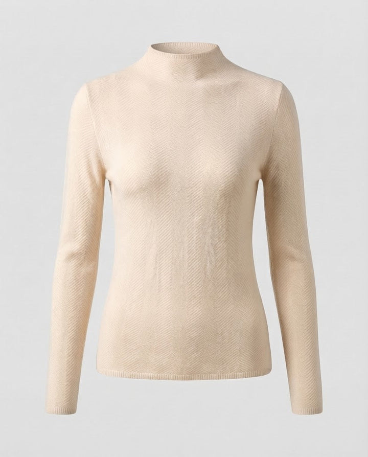 Damen Feiner Minimalistischer Stehkragenpullover aus anschmiegsamem Feinstrick Drune