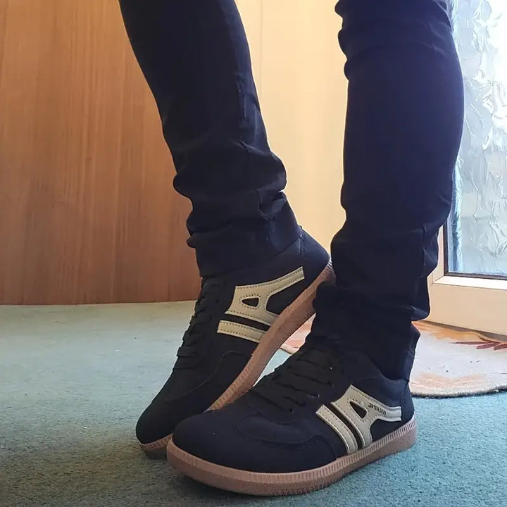 Damen lässige Turnschuhe mit niedrigem Absatz, Schnürung Mode Schuhe Drune