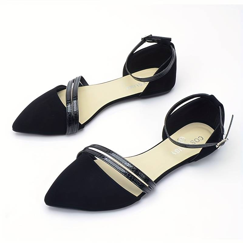 Drune | Leichte Flache Sandalen mit Schnalle und Spitzem Zeh