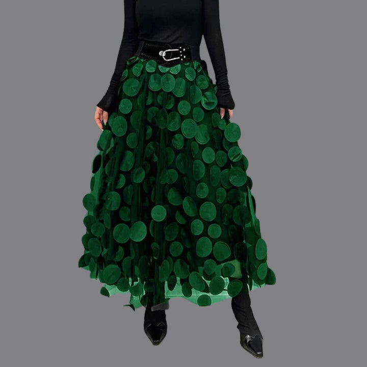Drune – Stylischer schicker langer Rock mit Polka Dots