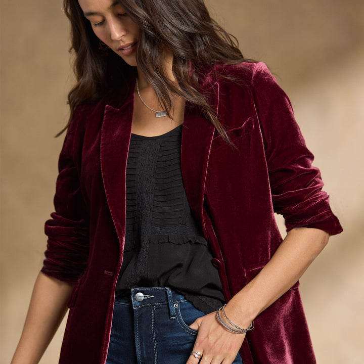 Drune | Gestickte Samt-Herbstjacke
