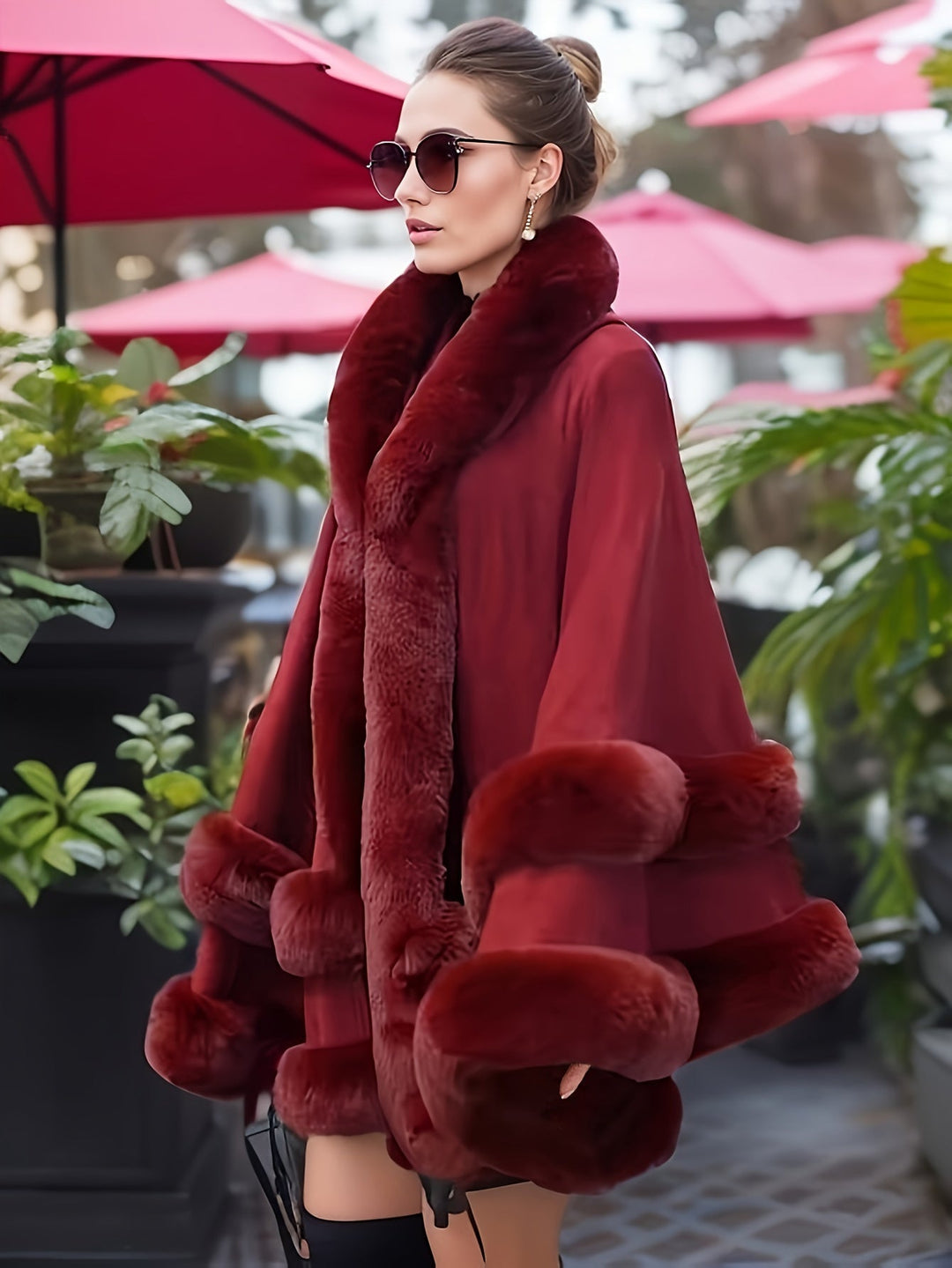 Drune | Oversize-Fellcape-Mantel für Damen