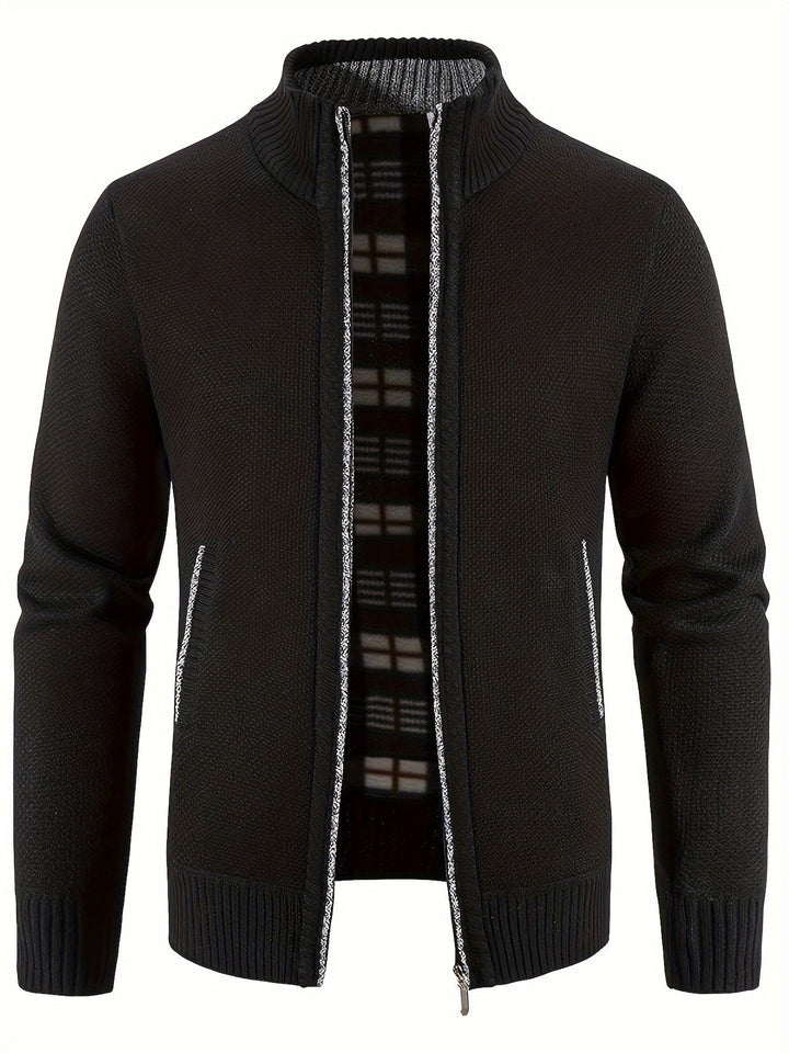 Drune | Zip Up Stehkragen Strickjacke