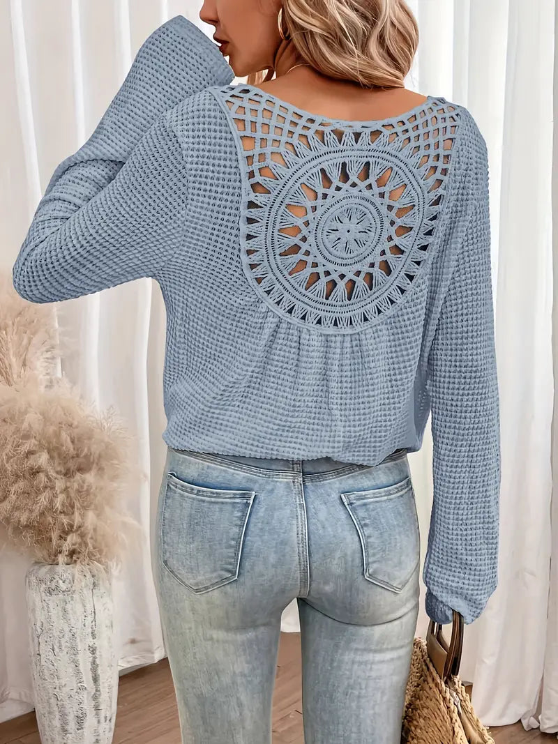 Drune | Trendige Damen Sweater Gehäkelte Trendy, Komfortabel