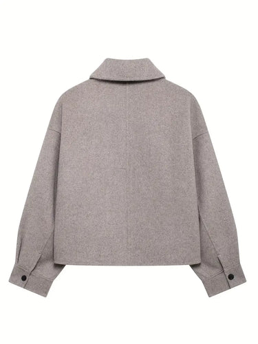 Drune | Wollmischjacke - Minimalistisches Design - Boxy Fit - Moderne Schicht