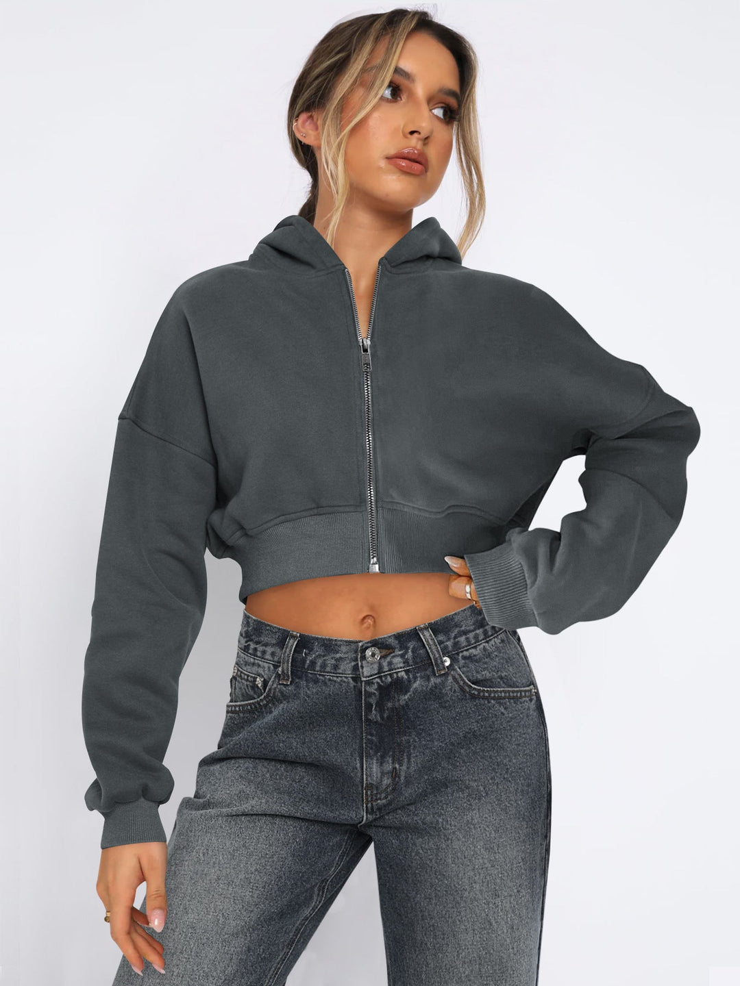 Drune | Fleece-Hoodie mit Reißverschluss