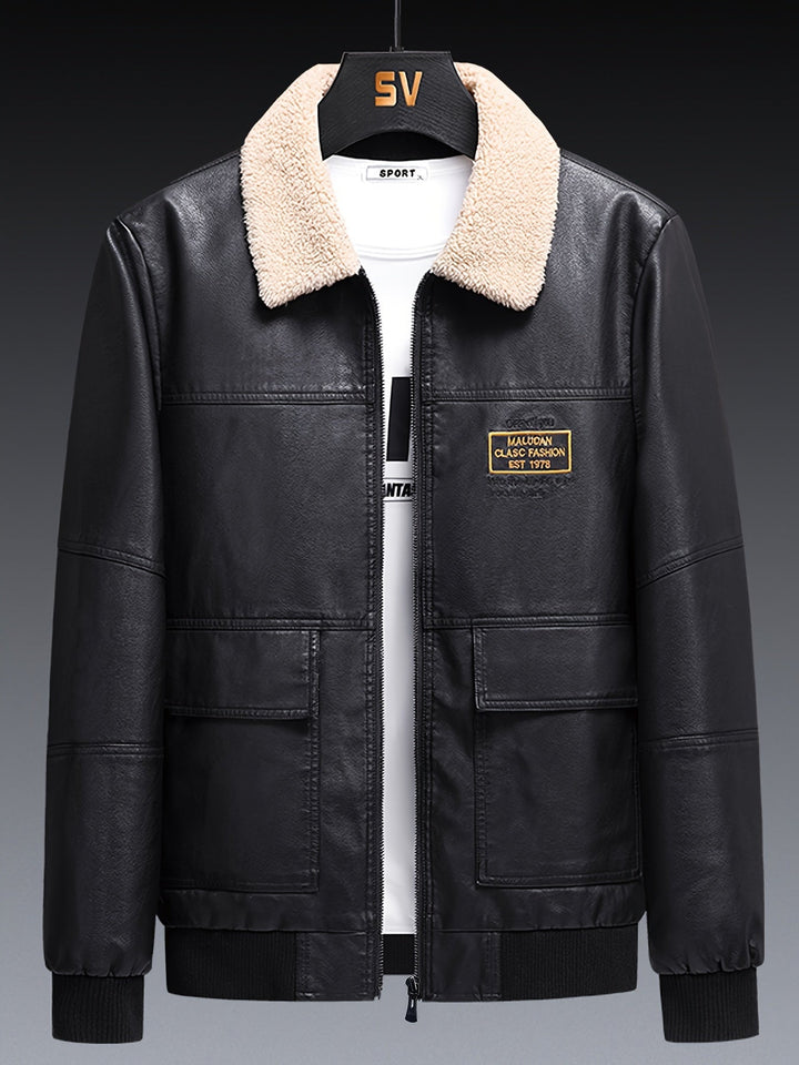 Drune | winterwarm PU-Lederjacke für Männer - Perfekt für Aktivitäten im Freien