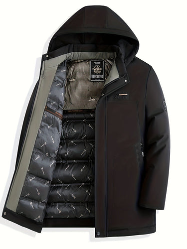 Drune |  Thermojacke Mit Abnehmbarer Kapuze Winterjacke Für Herren - Perfekt für Outdoor-Aktivitäten