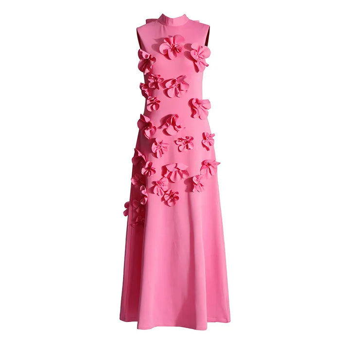 Drune | Langes Rosa Kleid Mit Blumen