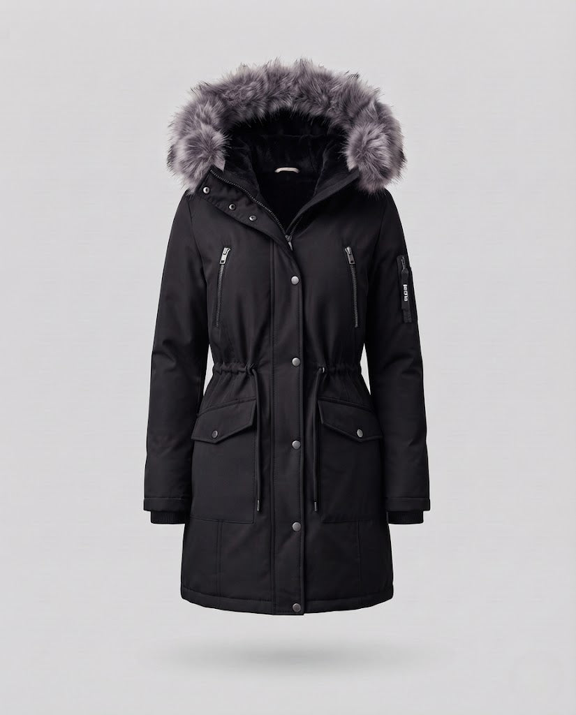 Herren Warm gefütterter Winterparka mit abnehmbarer Kapuze Drune