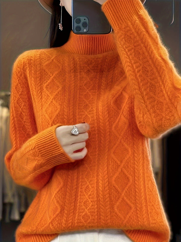 Drune |  Wollstrickpullover mit gemütlichen langen Ärmeln Pullover Damen - Perfekt für Freizeitkleidung
