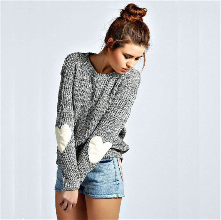 Damen Strickpullover mit Herz-Applikationen und lässiger Passform Drune