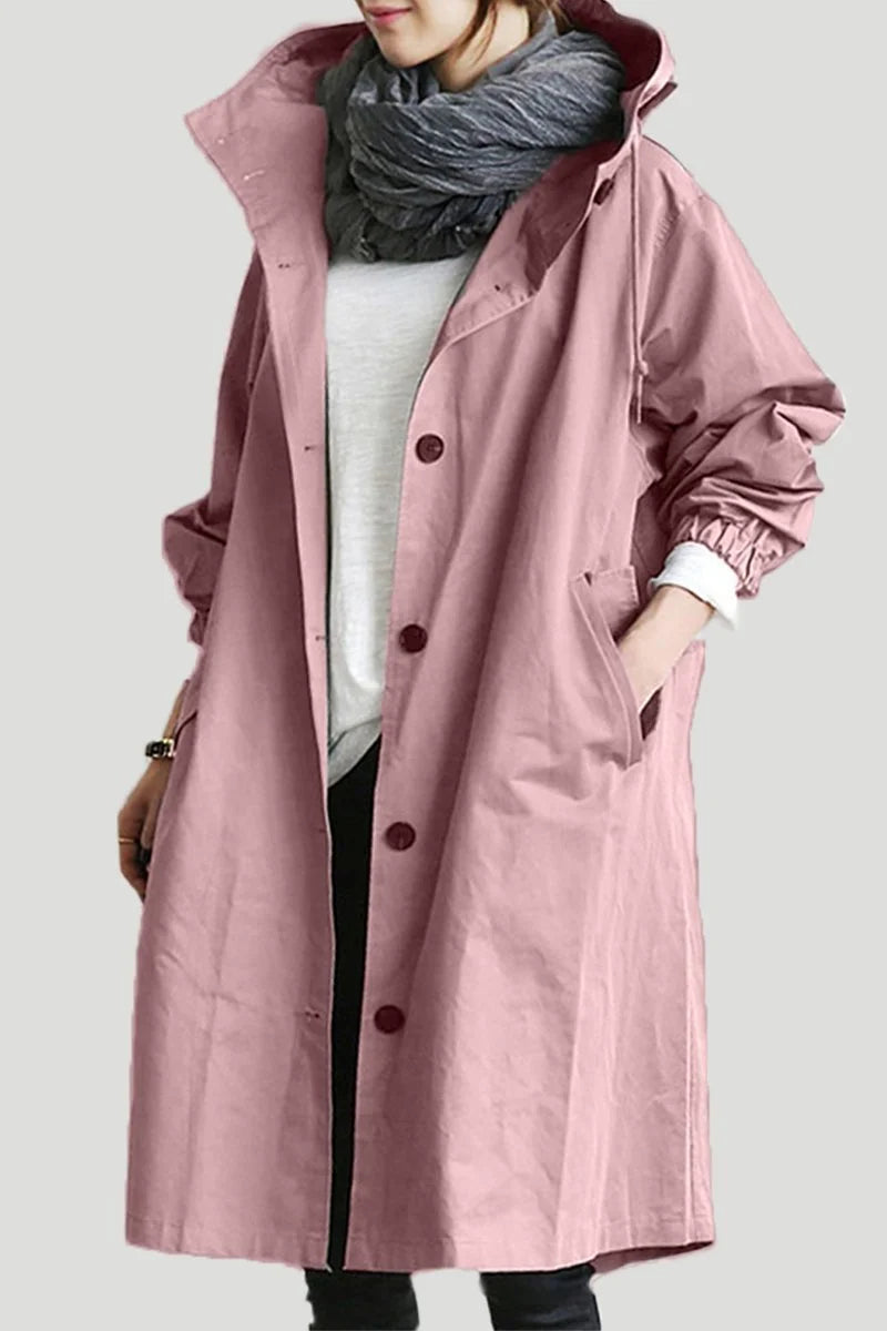 Drune Damen Windbreaker Mantel mit Kapuze