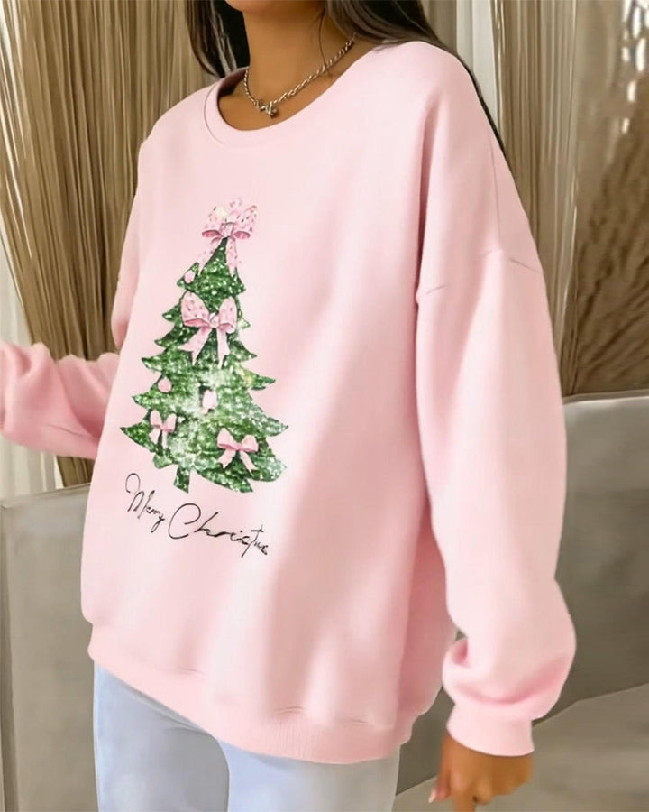 Drune | Sweatshirt mit Weihnachtsdruck und Langen Ärmeln