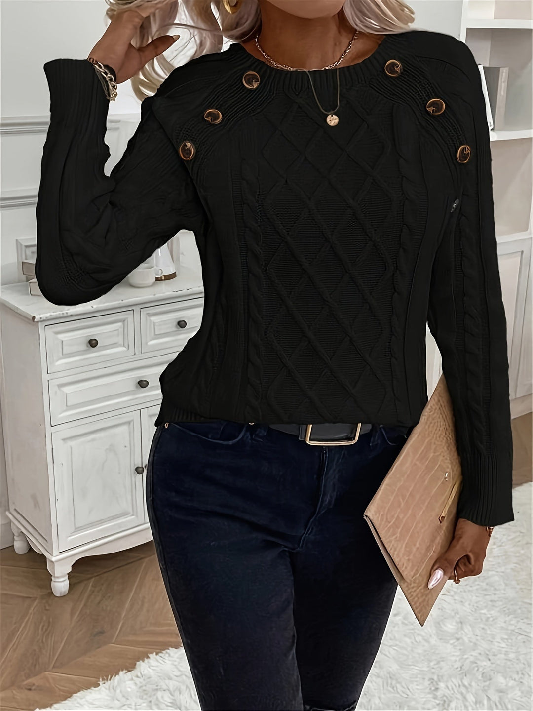 Drune | Kabelstrickpullover Damen