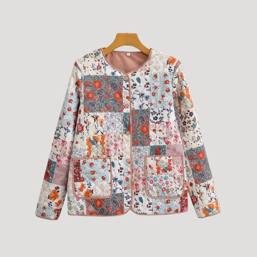 Drune | Damen leichte Sommer Steppjacke – bedruckter Boho-Stil