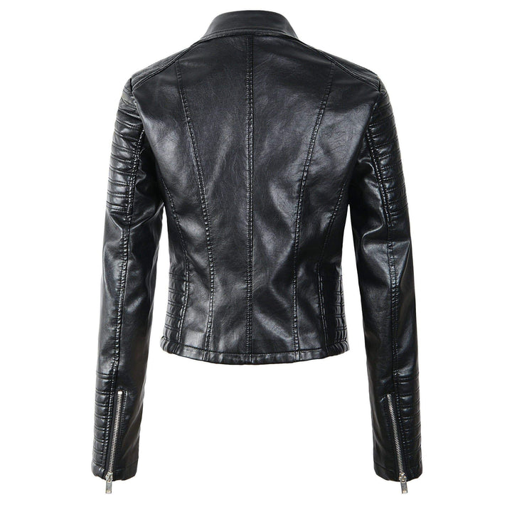 Drune - Revers Reißverschluss Slim Fit Lederjacke