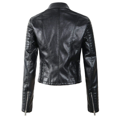 Drune - Revers Reißverschluss Slim Fit Lederjacke