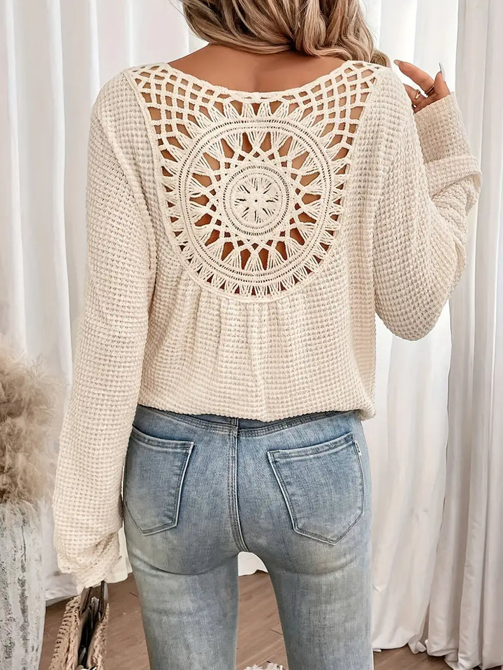 Drune | Trendige Damen Sweater Gehäkelte Trendy, Komfortabel