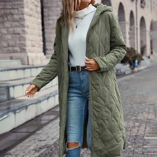 Drune | Frauen Gequilt Hoodie Jacke Baumwollmischung