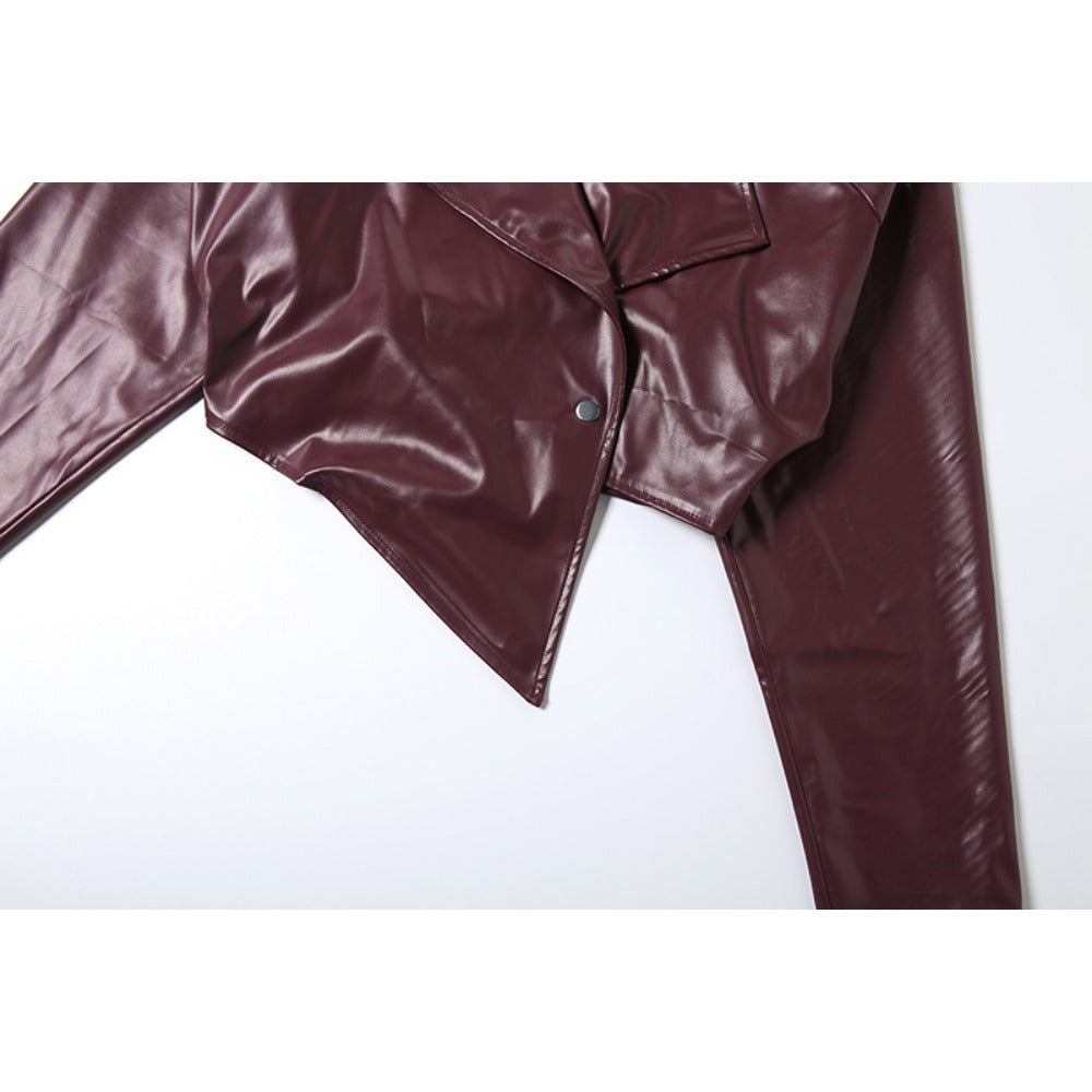 Drune | kunstleder cropped jack für damen - Romina