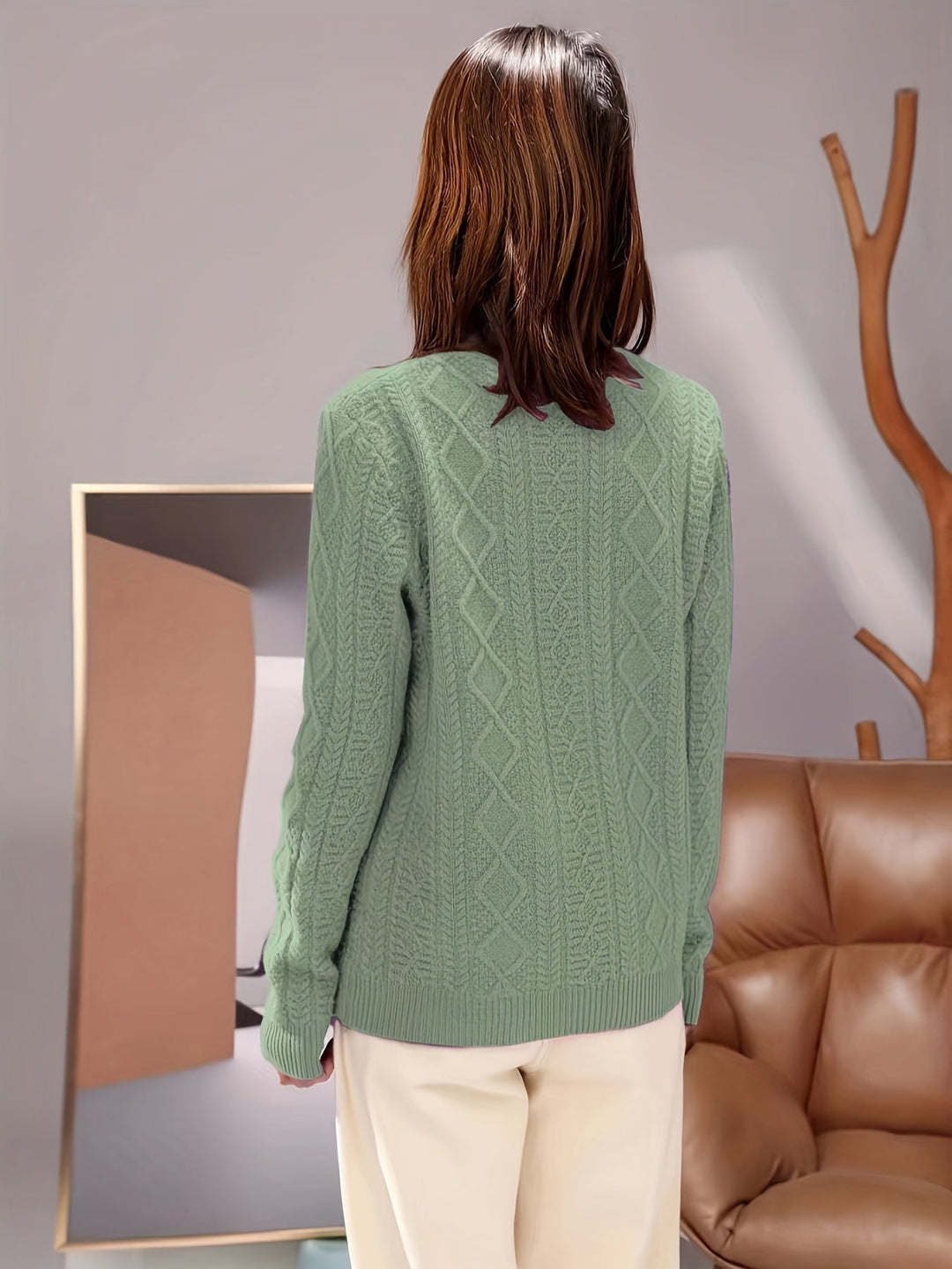 Drune |  Wollstrickpullover mit gemütlichen langen Ärmeln Pullover Damen - Perfekt für Freizeitkleidung