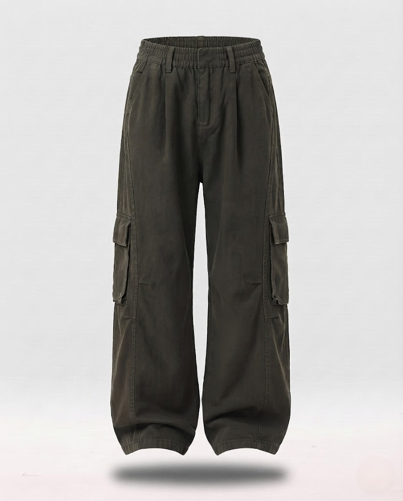 Unisex Oversize-Cargo-Hose im Palazzoschnitt mit komfortablem Bund Drune