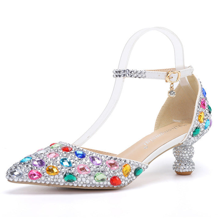 Drune | Lavtil Top Sommer Neu Blau Farbe Spitz Kalebass Absatz Rhinestone Multi Farbe Mode Hochzeits Bankett Frauen Schuhe