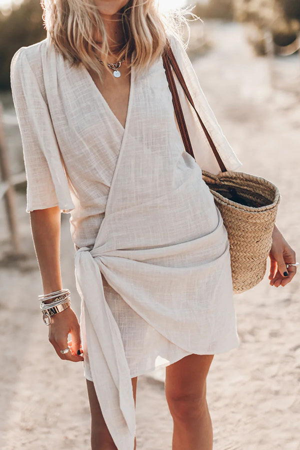 Drune | Sommerliches Luftiges Strandkleid mit Wickelausschnitt für Damen