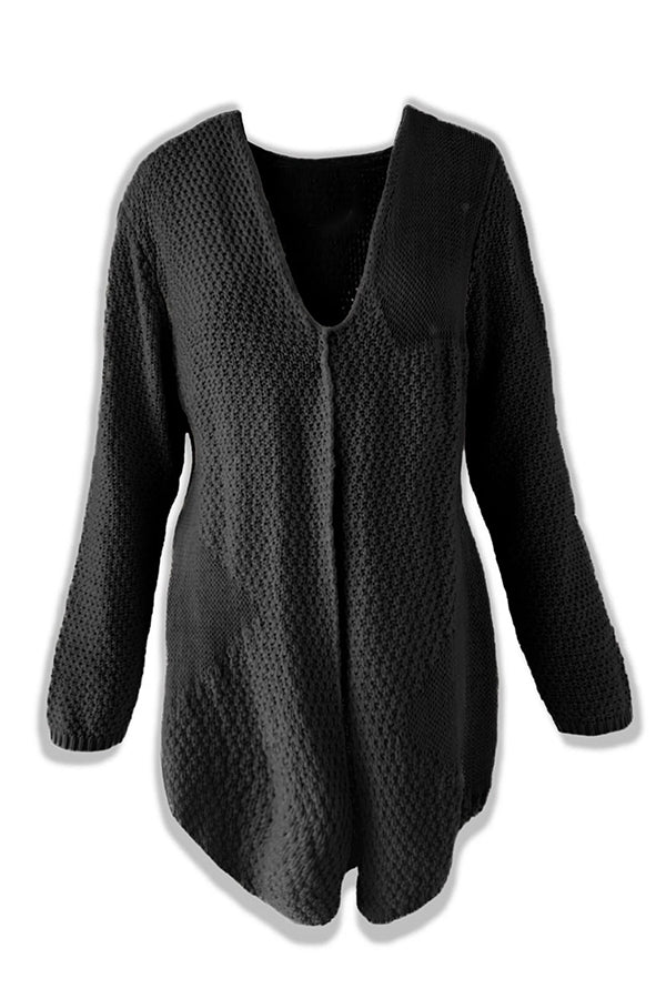 Drune | Cozy knitted mid-length cardigan with long sleeves
