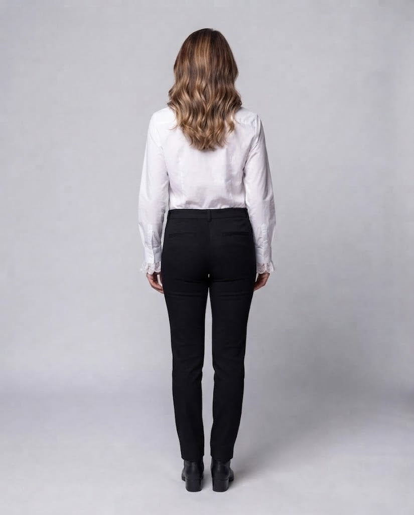 Damen Rüschbluse mit eleganten Ärmelaufschlägen Drune