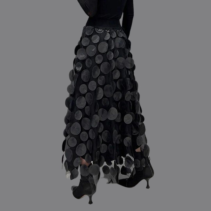 Drune – Stylischer schicker langer Rock mit Polka Dots