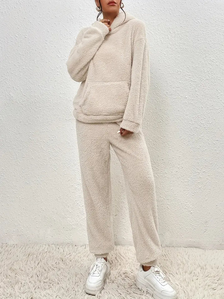 Drune | Damen Fleece Teddy Zweiteiliges Set