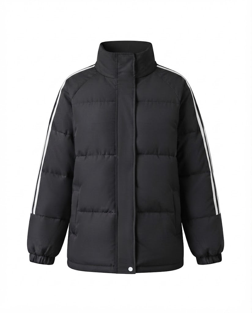 Damen nan sportlicher gesteppten Stadt-Puffer mit ergonomischem Stehkragen und reflektierenden Armstreifen