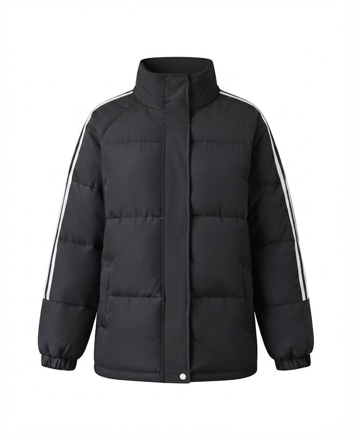 Damen nan sportlicher gesteppten Stadt-Puffer mit ergonomischem Stehkragen und reflektierenden Armstreifen