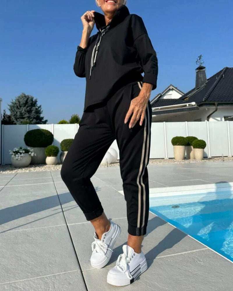 Drune | Zweiteilige Satz mit Damen Kapuzen Sweatshirt und Hosen
