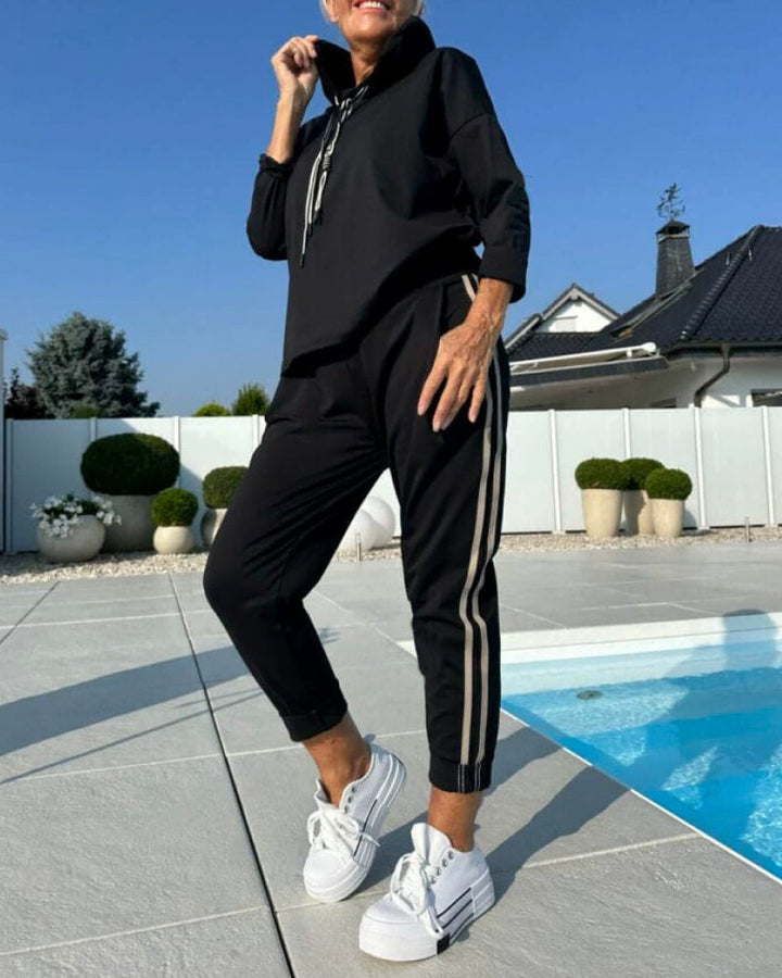Drune | Zweiteilige Satz mit Damen Kapuzen Sweatshirt und Hosen