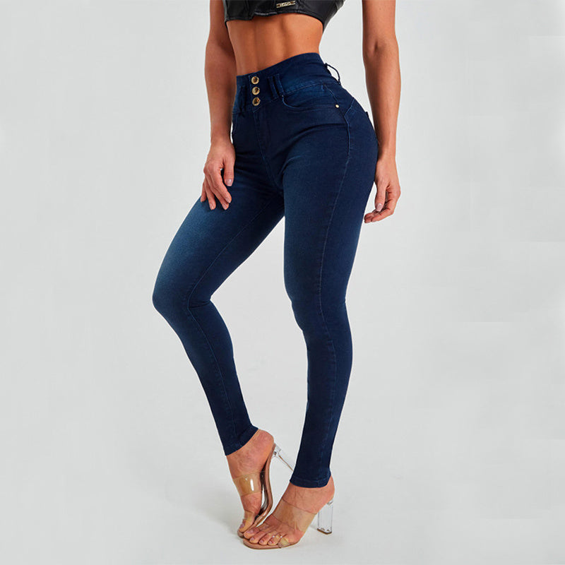 Drune hohe Taille Enge Stretch-Form und Hüft lifting Jeans