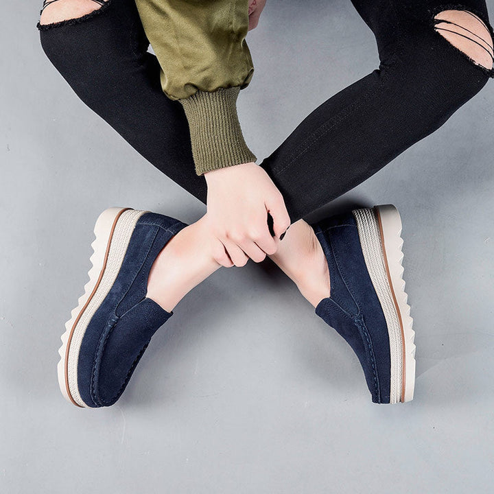 Damen Bequeme Mokassins mit modischer Plateausohle Drune